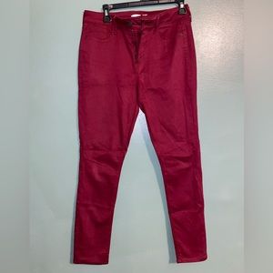 old navy rockstar dark red jeans size 13